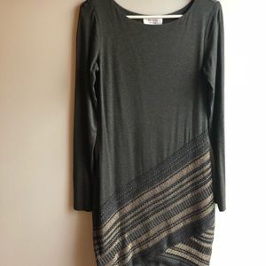 Grey high-low sweater dress